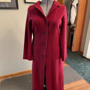 Ellen Tracy Company Boiled Wool Long Unlined Coat Sz S